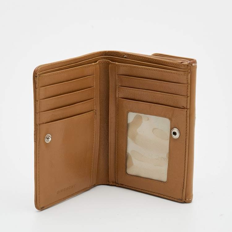 Pre Owned Givenchy Beige Leather Compact Wallet