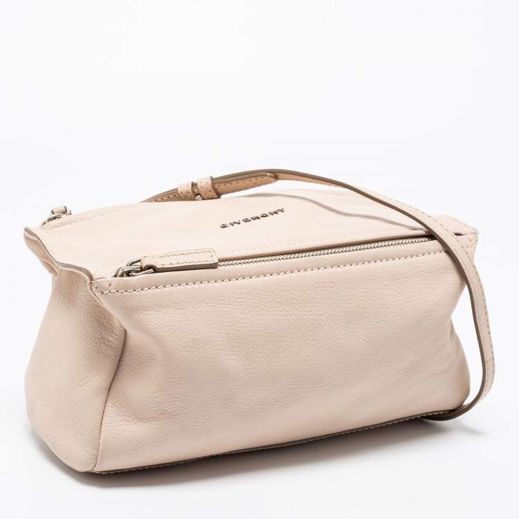 Pre Owned Givenchy Powder Pink Leather Mini Pandora Crossbody Bag