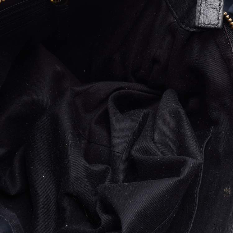 Pre Owned Givenchy Black Leather Zipped Detail Tote