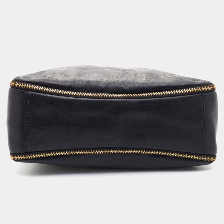 Pre Owned Givenchy Black Leather Zipped Detail Tote