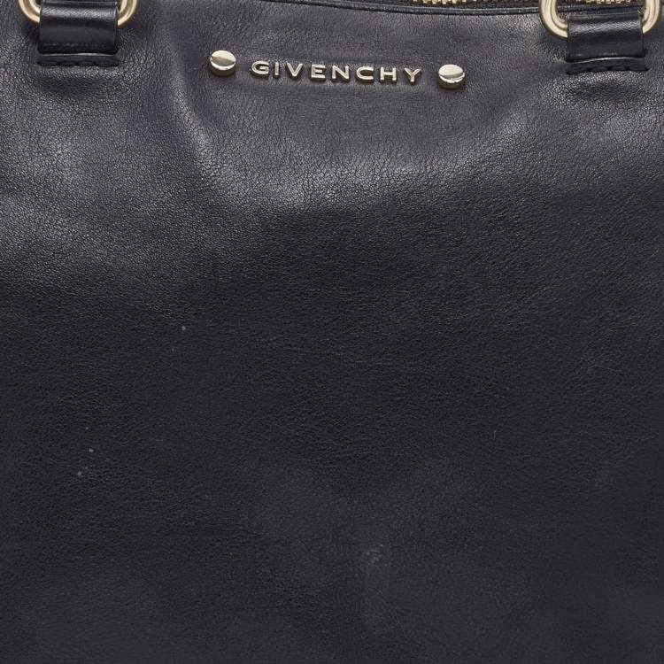 Pre Owned Givenchy Black Leather Zipped Detail Tote