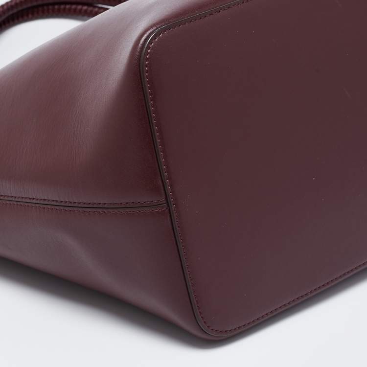 Pre Owned Givenchy Burgundy Leather Antigona Whipstitch Handle Tote 