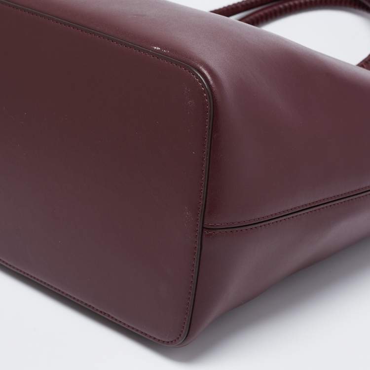 Pre Owned Givenchy Burgundy Leather Antigona Whipstitch Handle Tote 
