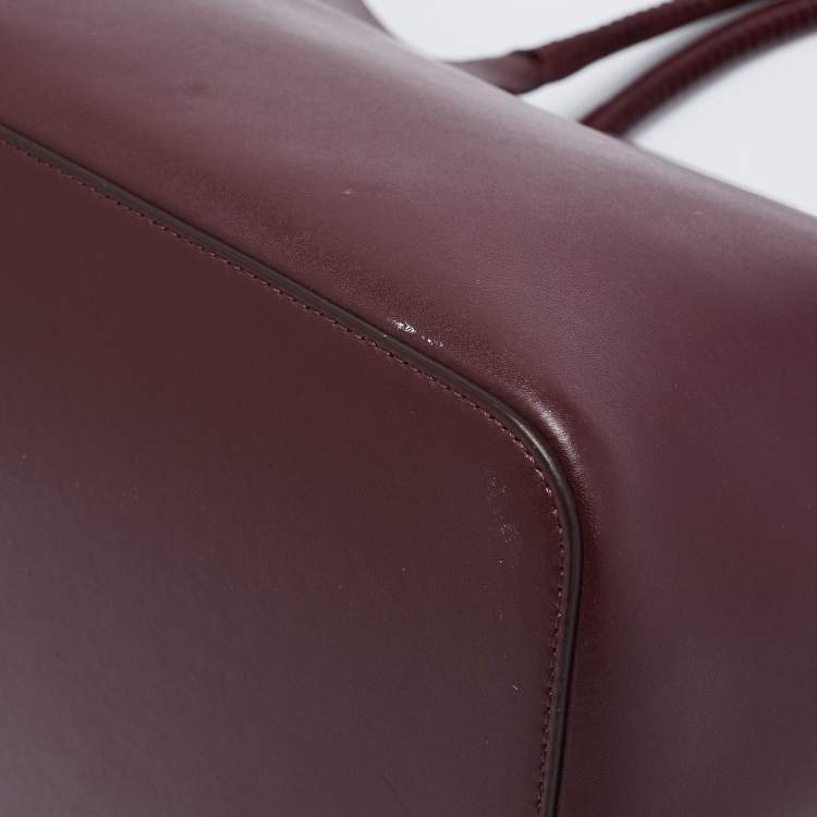 Pre Owned Givenchy Burgundy Leather Antigona Whipstitch Handle Tote 