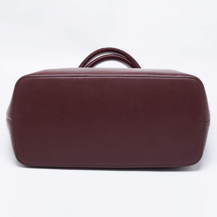 Pre Owned Givenchy Burgundy Leather Antigona Whipstitch Handle Tote 