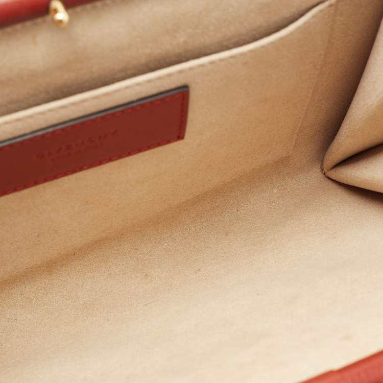 Pre Owned Givenchy Rust Red Quilted Leather Medium Gem Shoulder Bag
