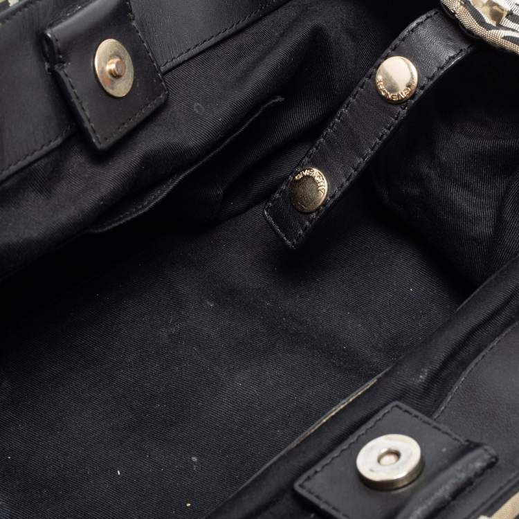 Pre Owned Givenchy Black/Grey Monogram Canvas and Leather Tote