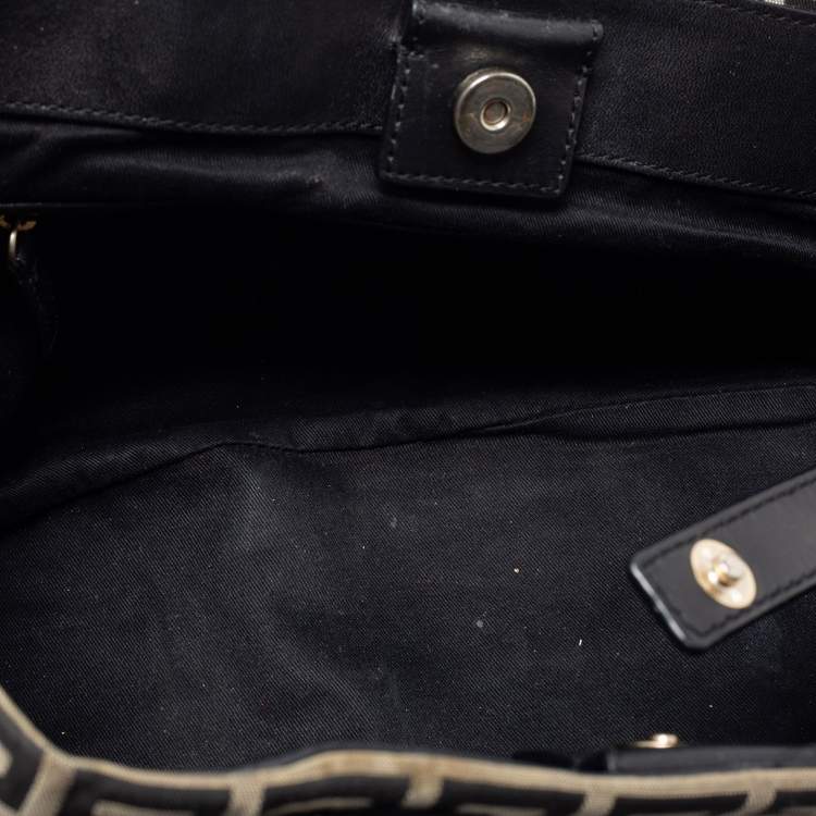 Pre Owned Givenchy Black/Grey Monogram Canvas and Leather Tote