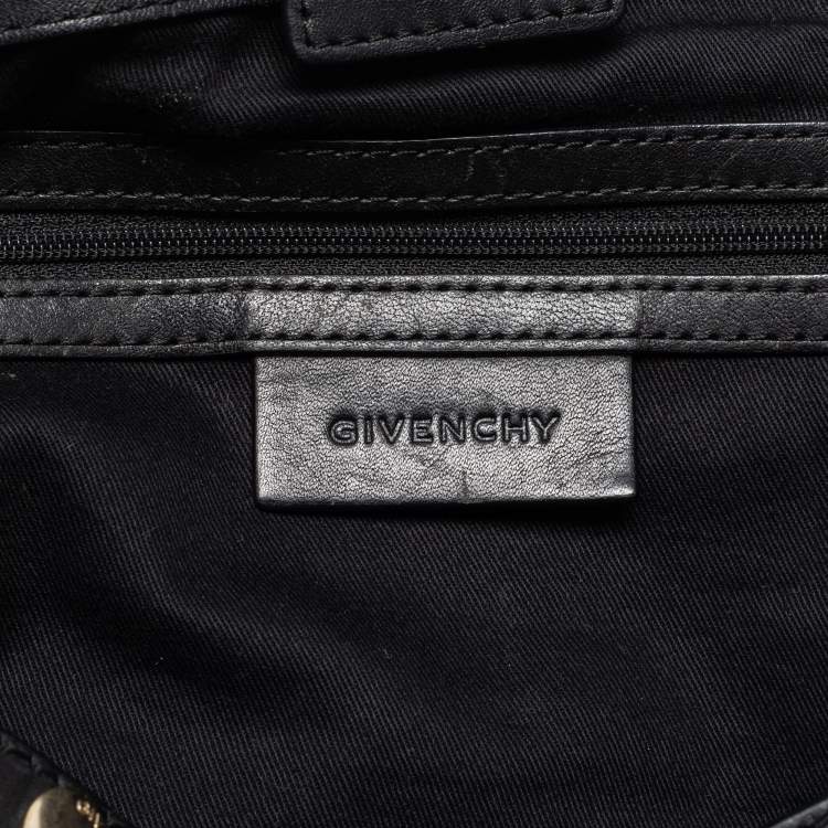 Pre Owned Givenchy Black/Grey Monogram Canvas and Leather Tote