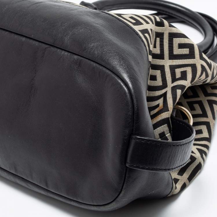 Pre Owned Givenchy Black/Grey Monogram Canvas and Leather Tote