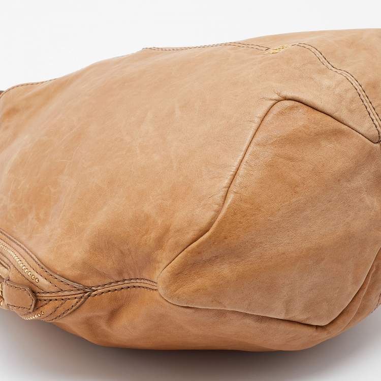 Pre Owned Givenchy Beige Leather Tinhan Hobo