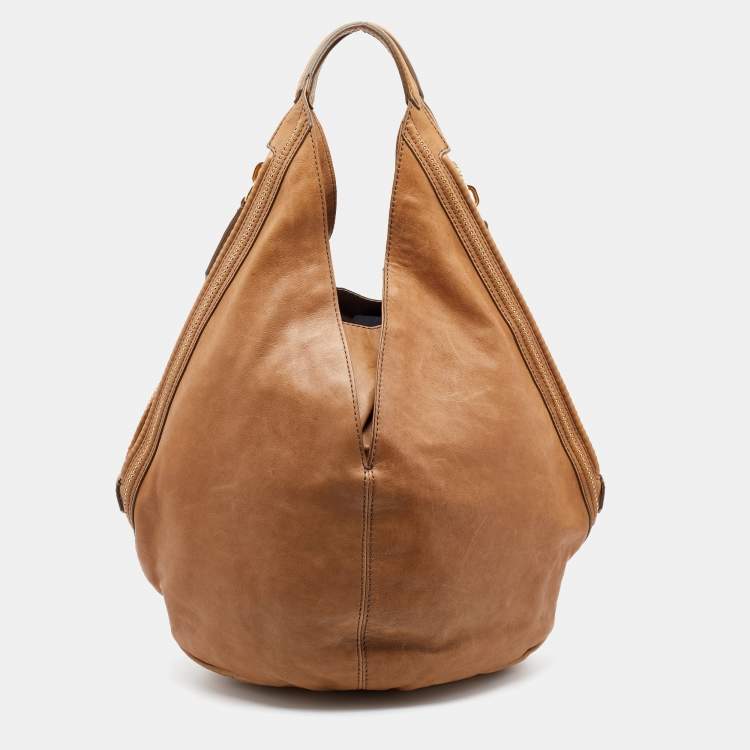 Pre Owned Givenchy Beige Leather Tinhan Hobo