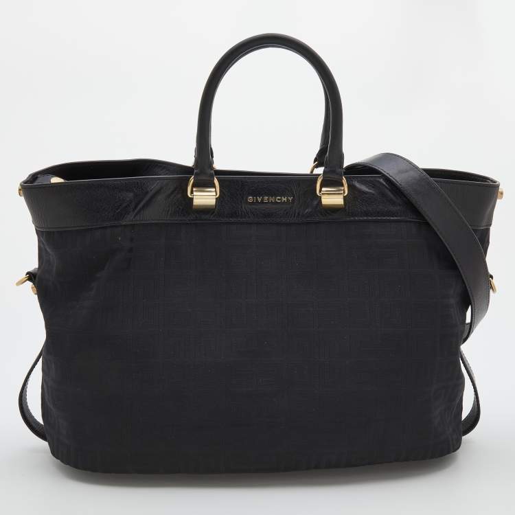 Pre Owned Givenchy Black Monogram Canvas And Leather Tote