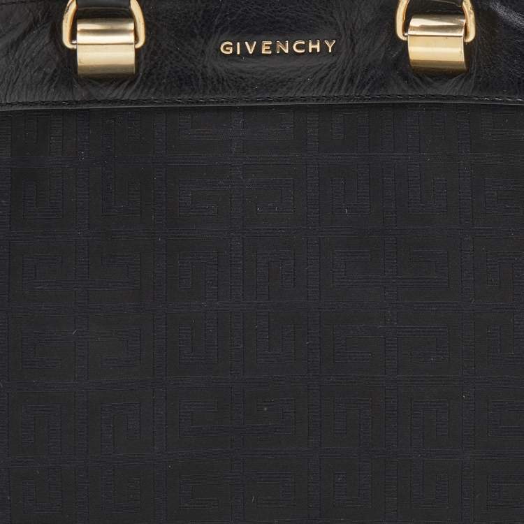 Pre Owned Givenchy Black Monogram Canvas And Leather Tote