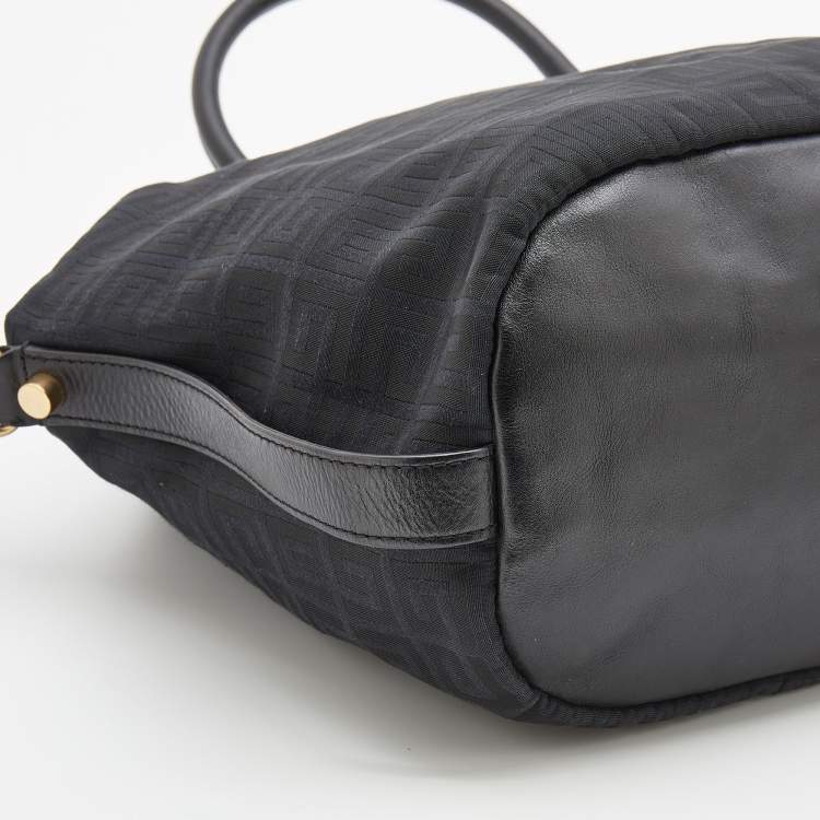 Pre Owned Givenchy Black Monogram Canvas And Leather Tote