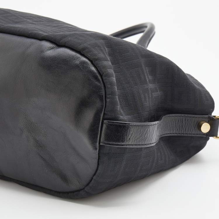 Pre Owned Givenchy Black Monogram Canvas And Leather Tote