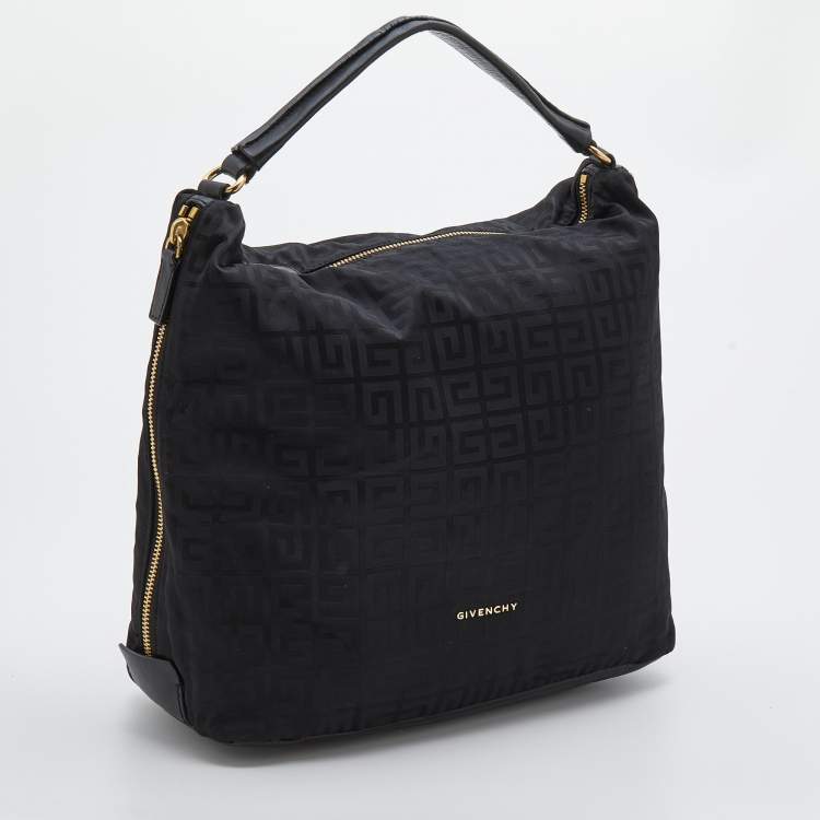 Pre Owned Givenchy Black Monogram Nylon Hobo