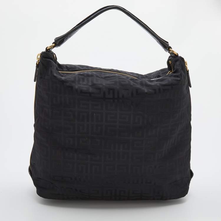 Pre Owned Givenchy Black Monogram Nylon Hobo
