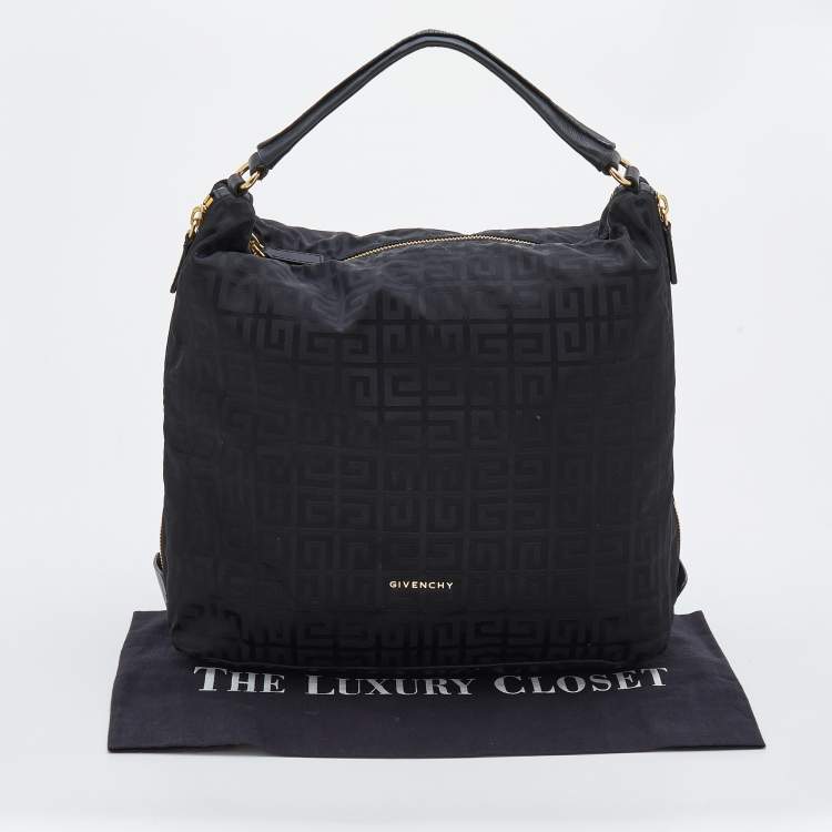 Pre Owned Givenchy Black Monogram Nylon Hobo