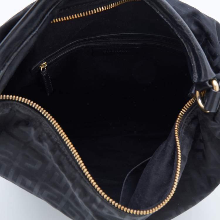 Pre Owned Givenchy Black Monogram Nylon Hobo