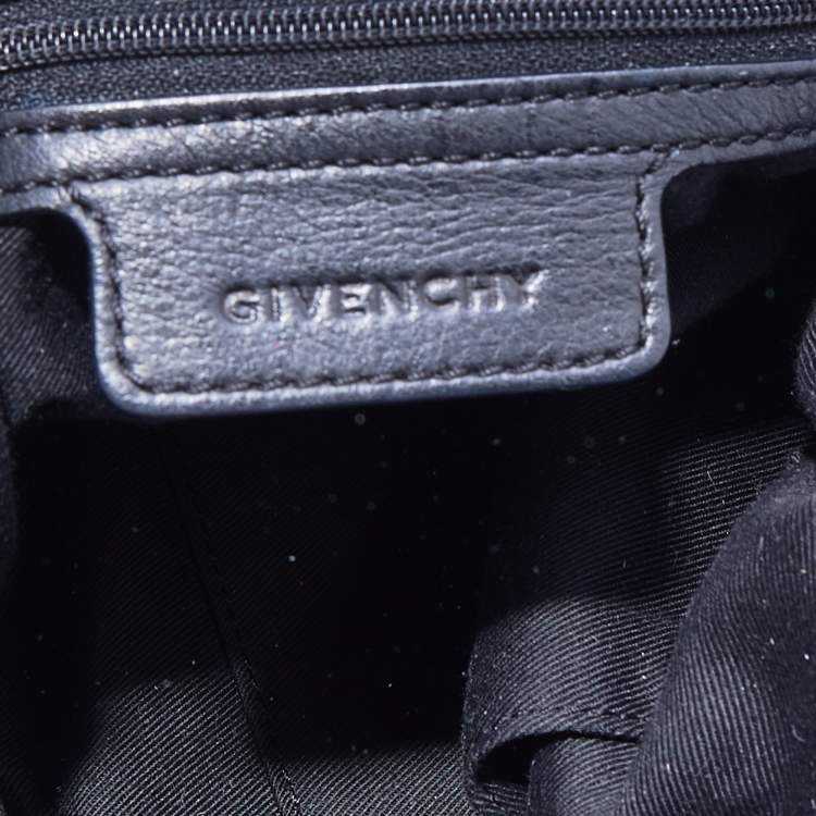 Pre Owned Givenchy Black/Gold Monogram Canvas And Leather Hobo