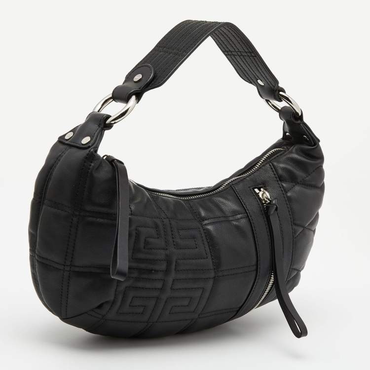 Pre Owned Givenchy Black Monogram Quilted Leather Hobo
