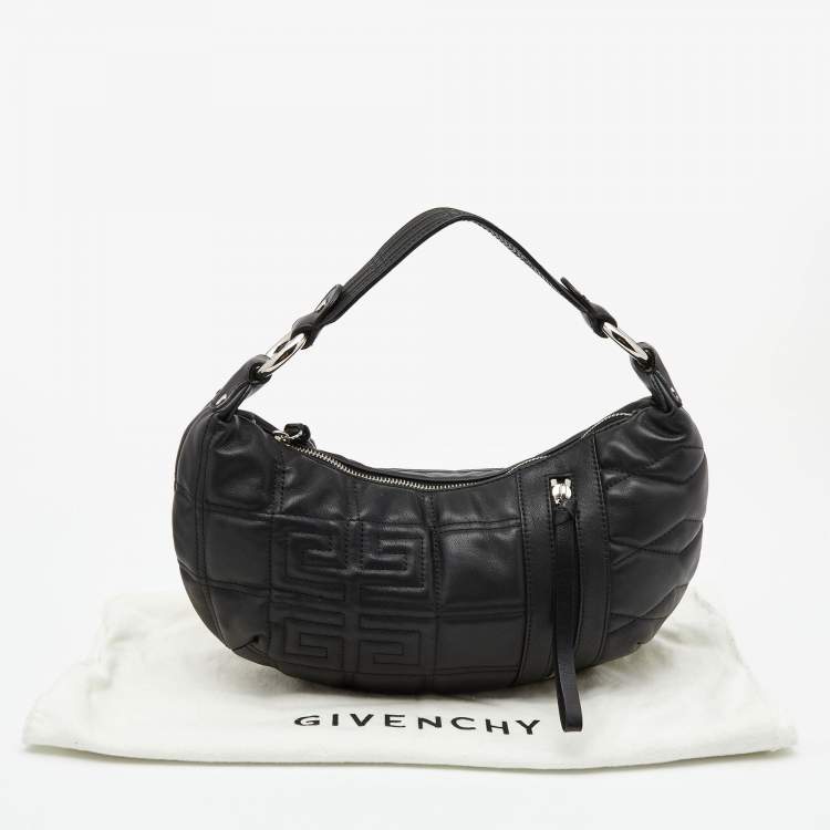 Pre Owned Givenchy Black Monogram Quilted Leather Hobo