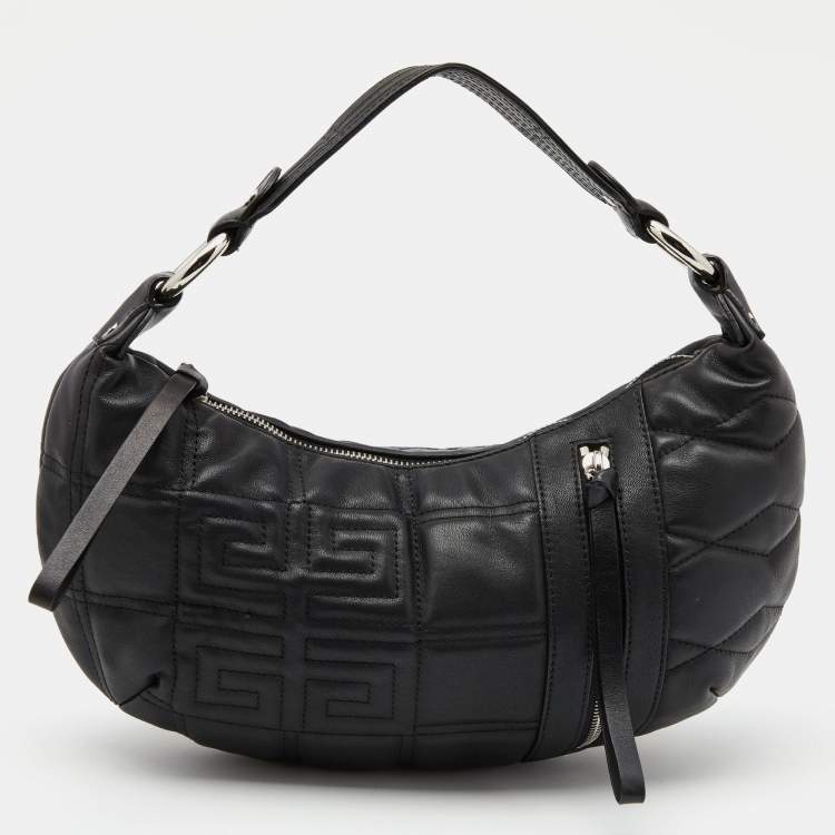 Pre Owned Givenchy Black Monogram Quilted Leather Hobo