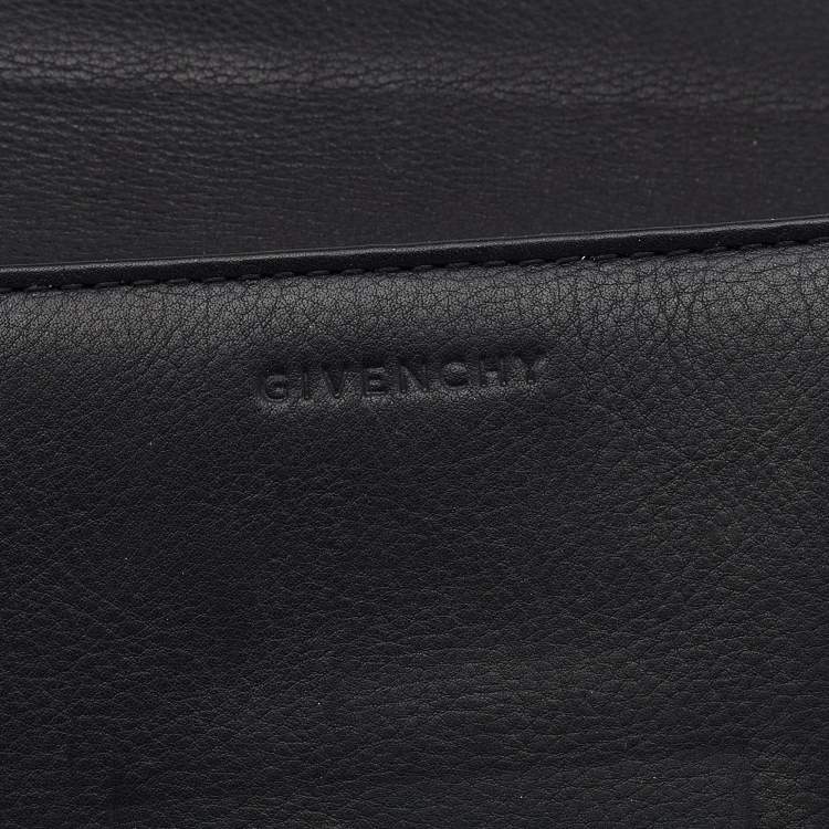 Pre Owned Givenchy Black Patent and Leather Flap Continental Wallet