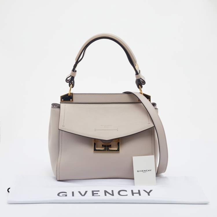 Pre Owned Givenchy Light Beige Leather Small Mystic Foldover Top Handle Bag