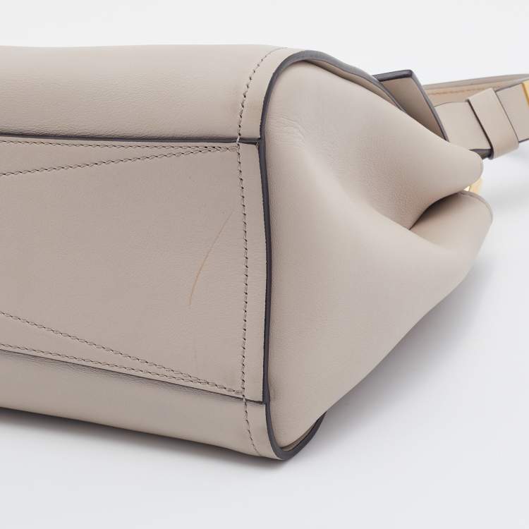 Pre Owned Givenchy Light Beige Leather Small Mystic Foldover Top Handle Bag