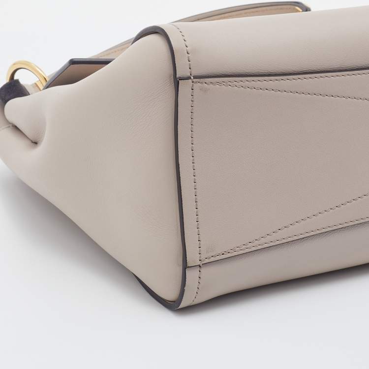 Pre Owned Givenchy Light Beige Leather Small Mystic Foldover Top Handle Bag