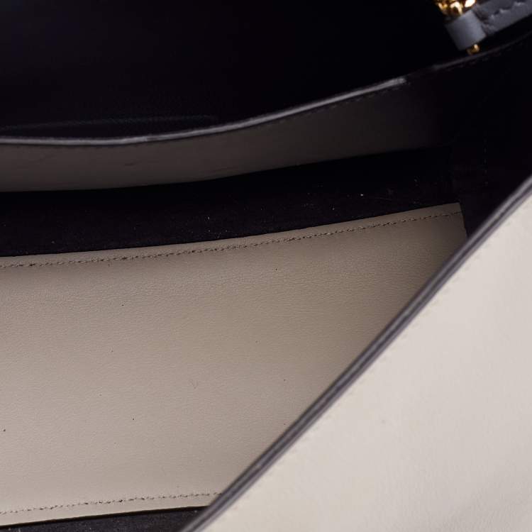 Pre Owned Givenchy Light Beige Leather Small Mystic Foldover Top Handle Bag
