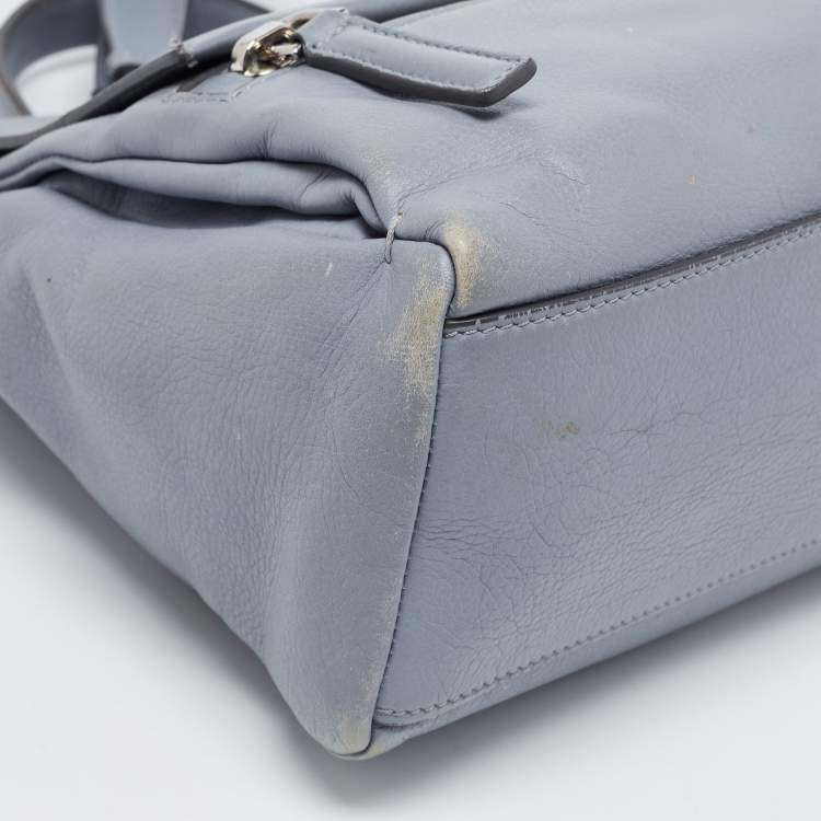 Pre Owned Givenchy Grey Leather Medium Pandora Flap Shoulder Bag