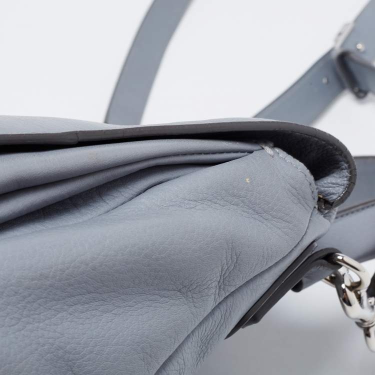 Pre Owned Givenchy Grey Leather Medium Pandora Flap Shoulder Bag