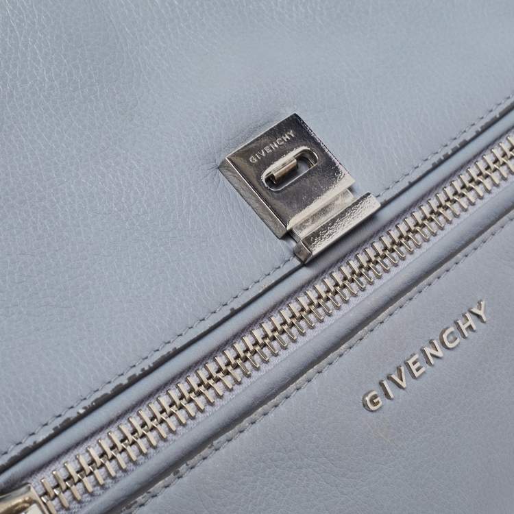 Pre Owned Givenchy Grey Leather Medium Pandora Flap Shoulder Bag