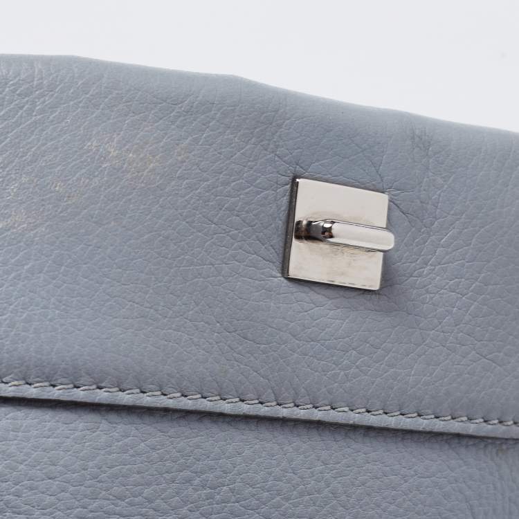 Pre Owned Givenchy Grey Leather Medium Pandora Flap Shoulder Bag