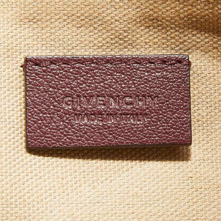Pre Owned Givenchy Burgundy Leather Medium Antigona Pouch Wallet