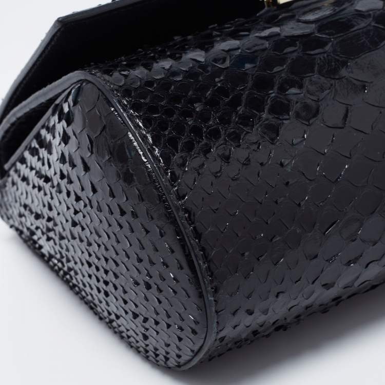 مملوكة مسبقًا Givenchy Black Python Mini Pandora Box Crossbody Bag