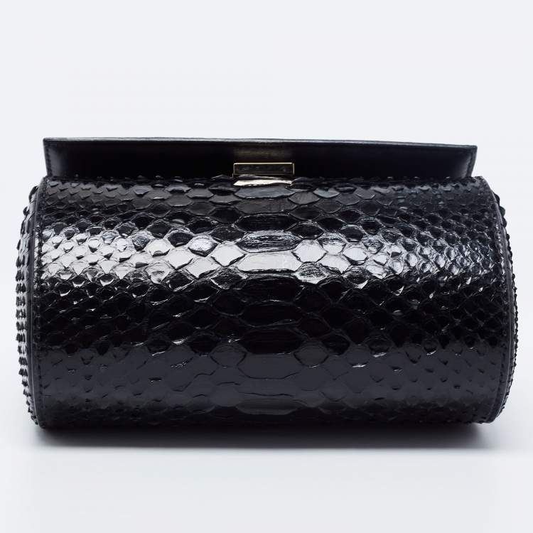 مملوكة مسبقًا Givenchy Black Python Mini Pandora Box Crossbody Bag