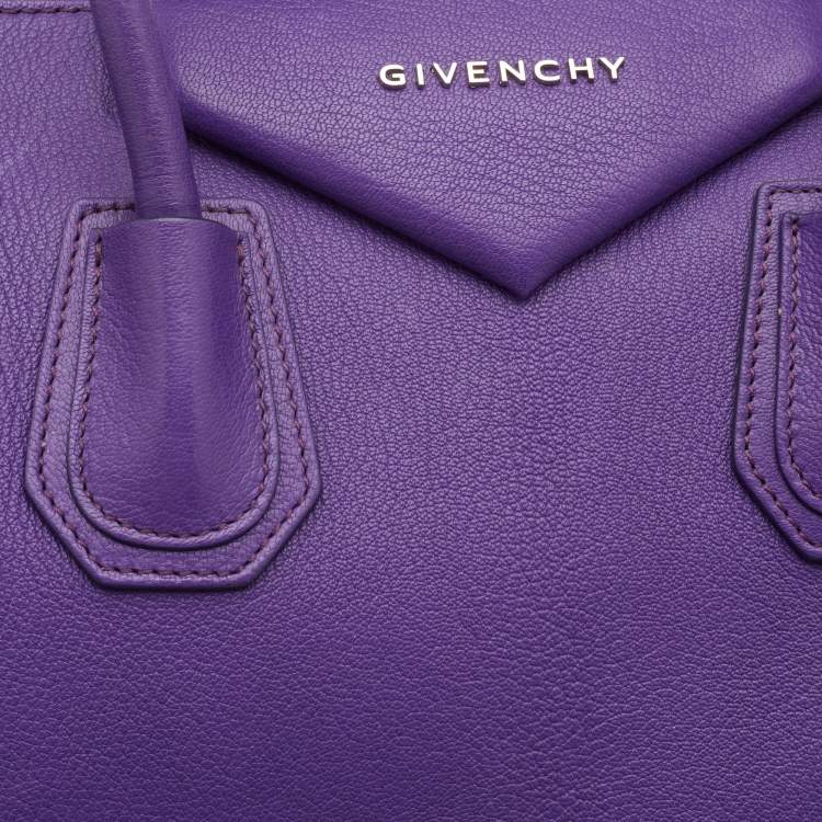 Pre Owned Givenchy Purple Leather Medium Antigona Satchel 