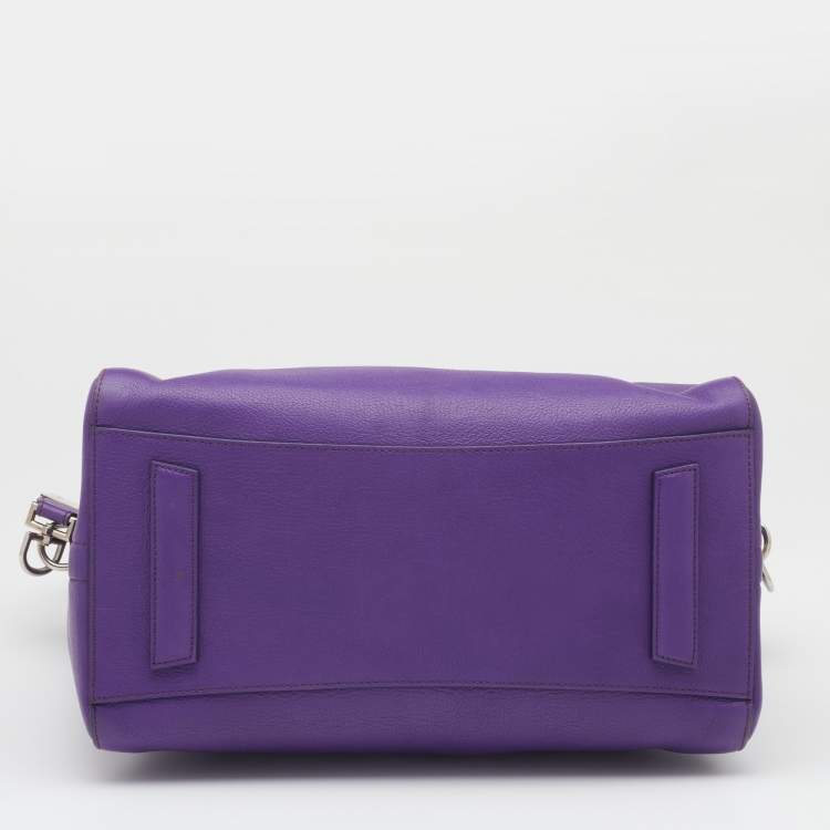 Pre Owned Givenchy Purple Leather Medium Antigona Satchel 