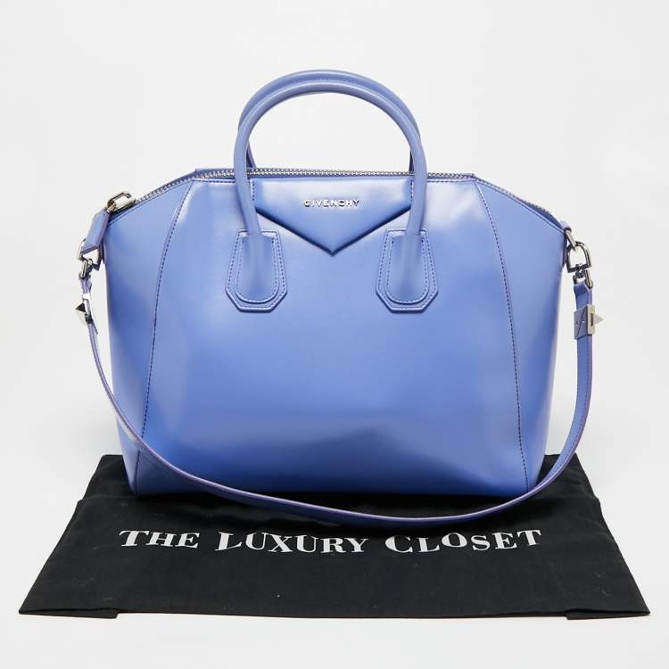 Pre Owned Givenchy Blue Leather Medium Antigona Satchel