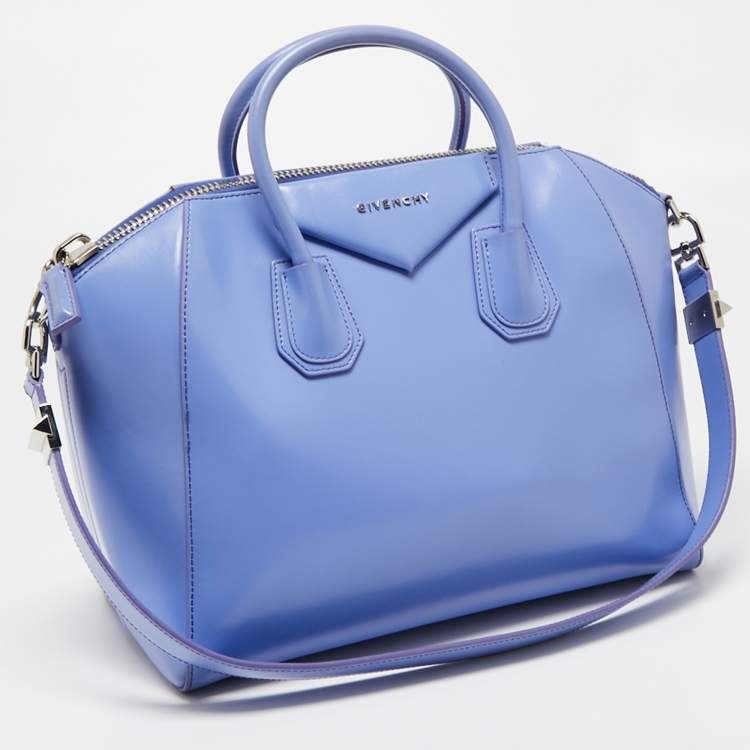 Pre Owned Givenchy Blue Leather Medium Antigona Satchel