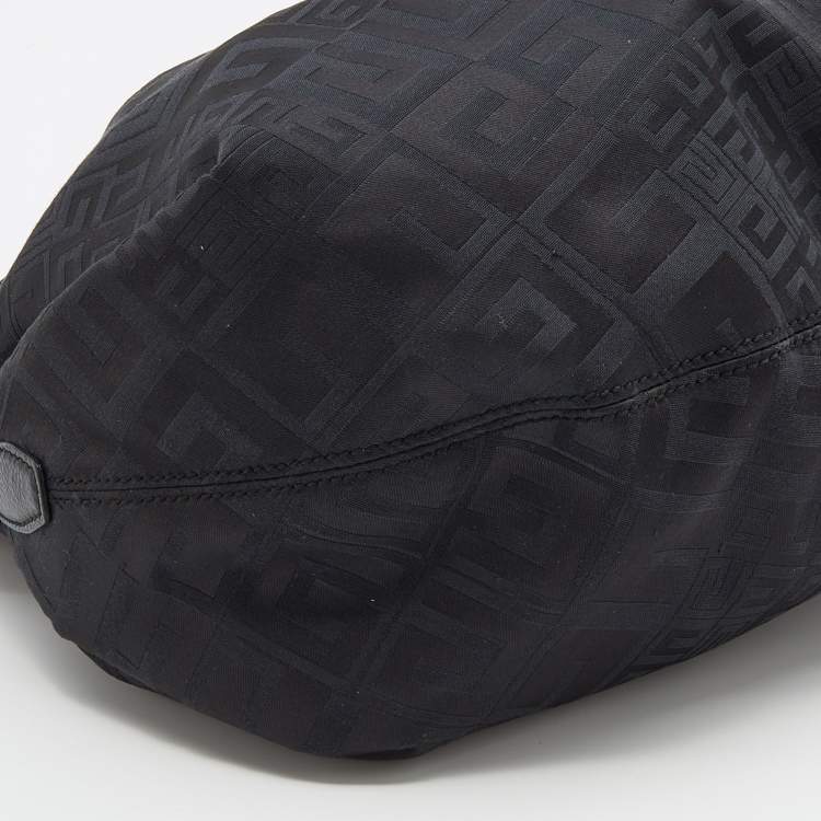 Pre Owned Givenchy Black Signature Canvas And Leather Hobo