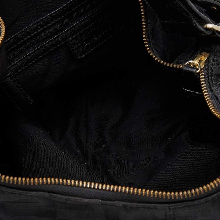 Pre Owned Givenchy Black Signature Canvas And Leather Hobo