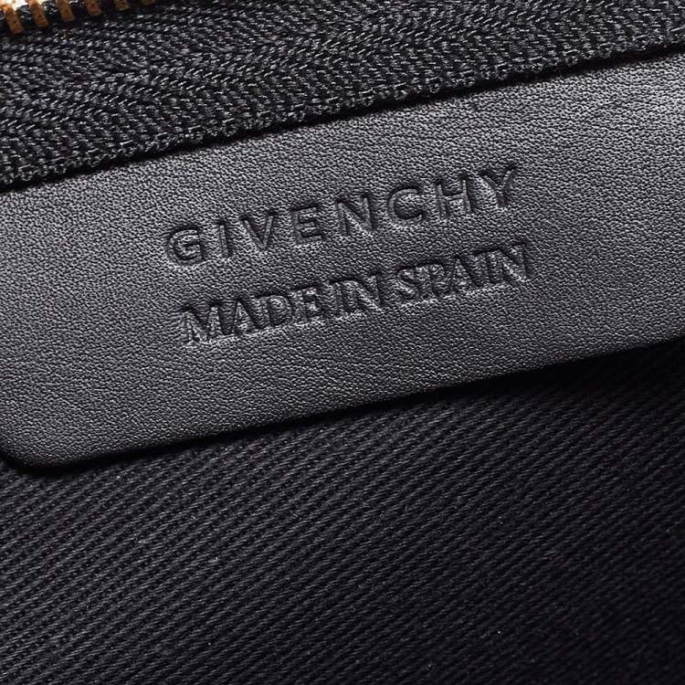 Pre Owned Givenchy Black/White Leopard Print Canvas Clutch