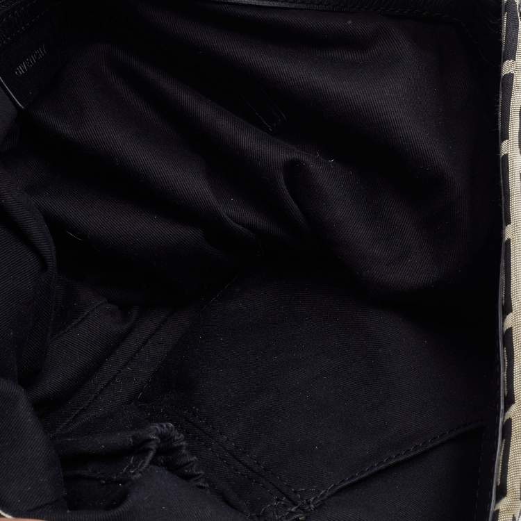 Pre Owned Givenchy Black/Grey Signature Canvas and Leather Hobo