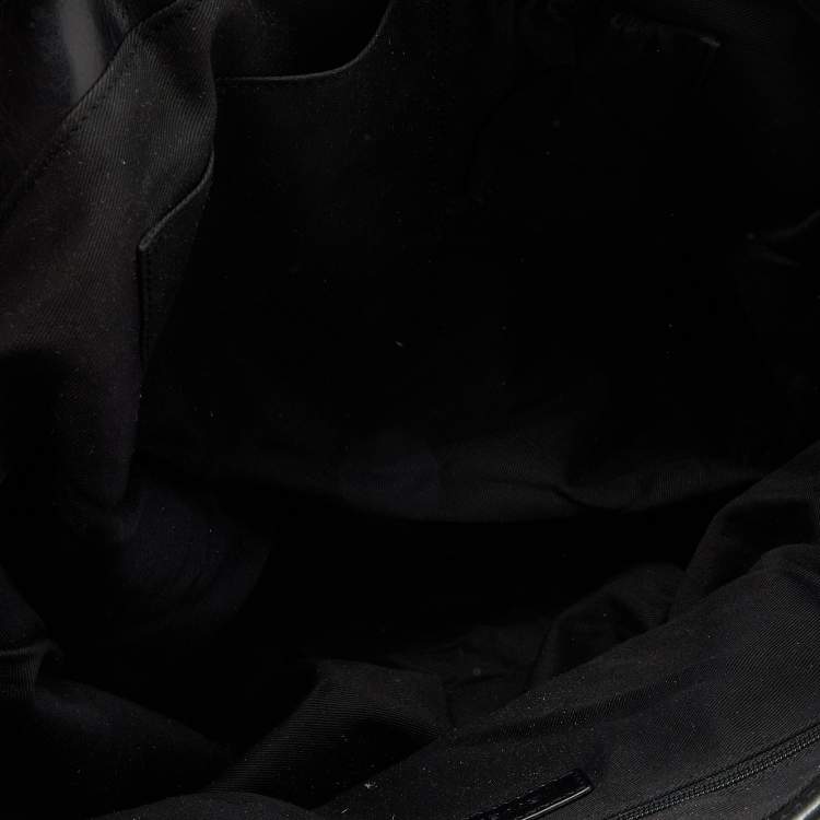 Pre Owned Givenchy Black Canvas and Leather Buckle Detail Tote
