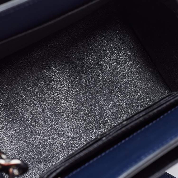 Pre Owned Givenchy Navy Blue Leather Nano Horizon Satchel
